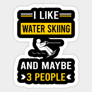 3 People Water Skiing Waterskiing Waterski Sticker